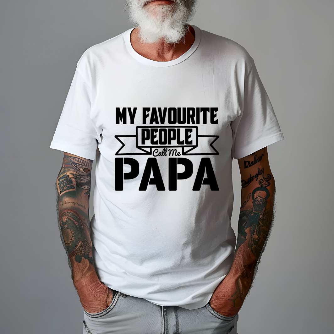 "My Favourite People Call Me Papa/Grandad/Grandpa" – Personalised Cotton T-Shirt