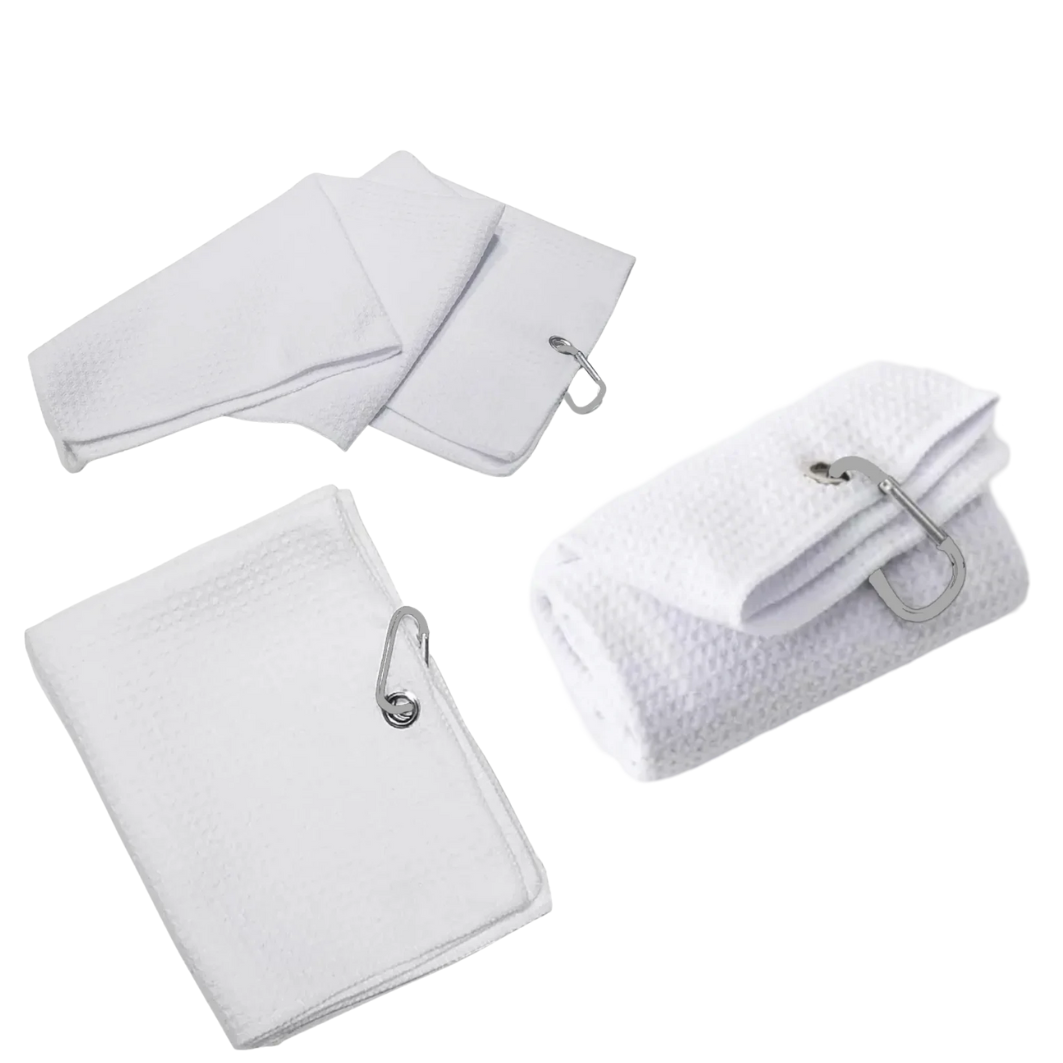Personalised Waffle Golf Towel with Clip – Add Your Logo, Name or Design