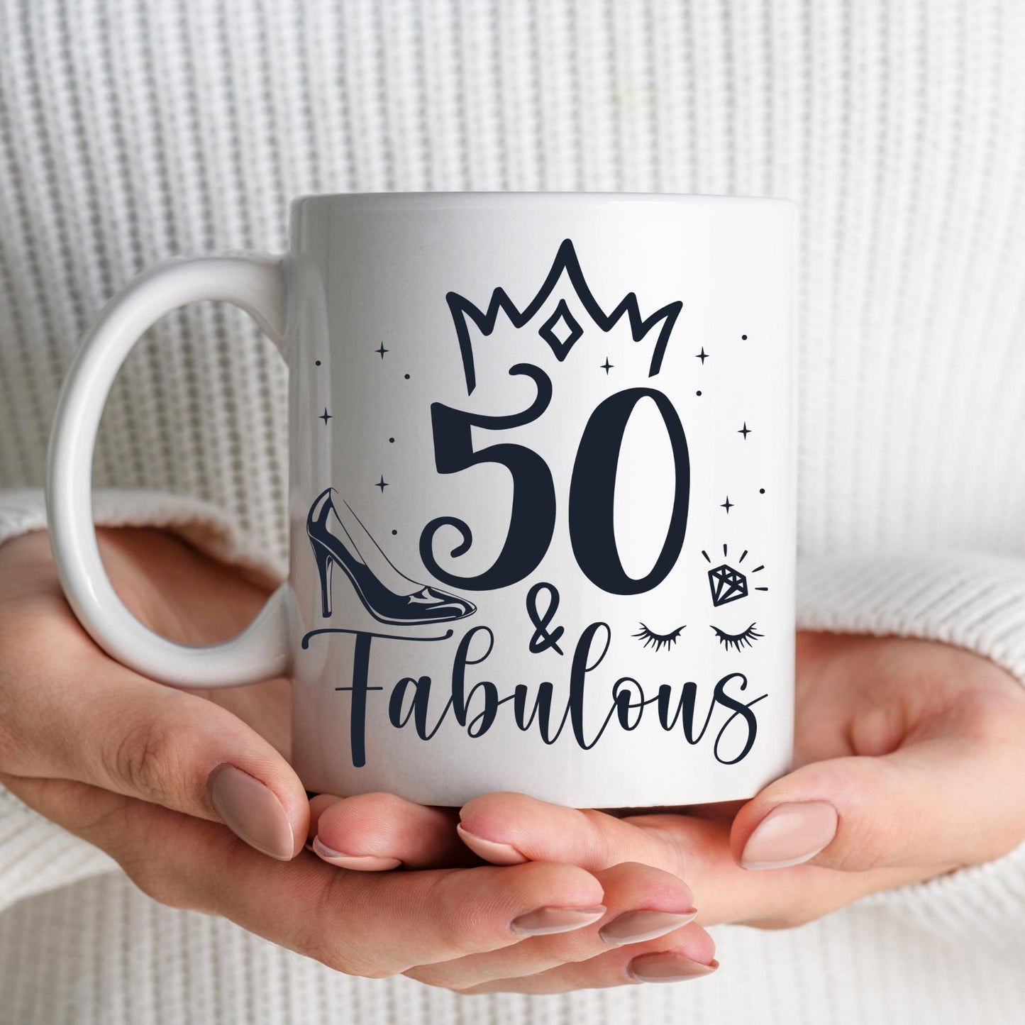 50 and Fabulous Birthday Mug – Personalised Birthday Gift – Customisable Coffee Mug with Any Message