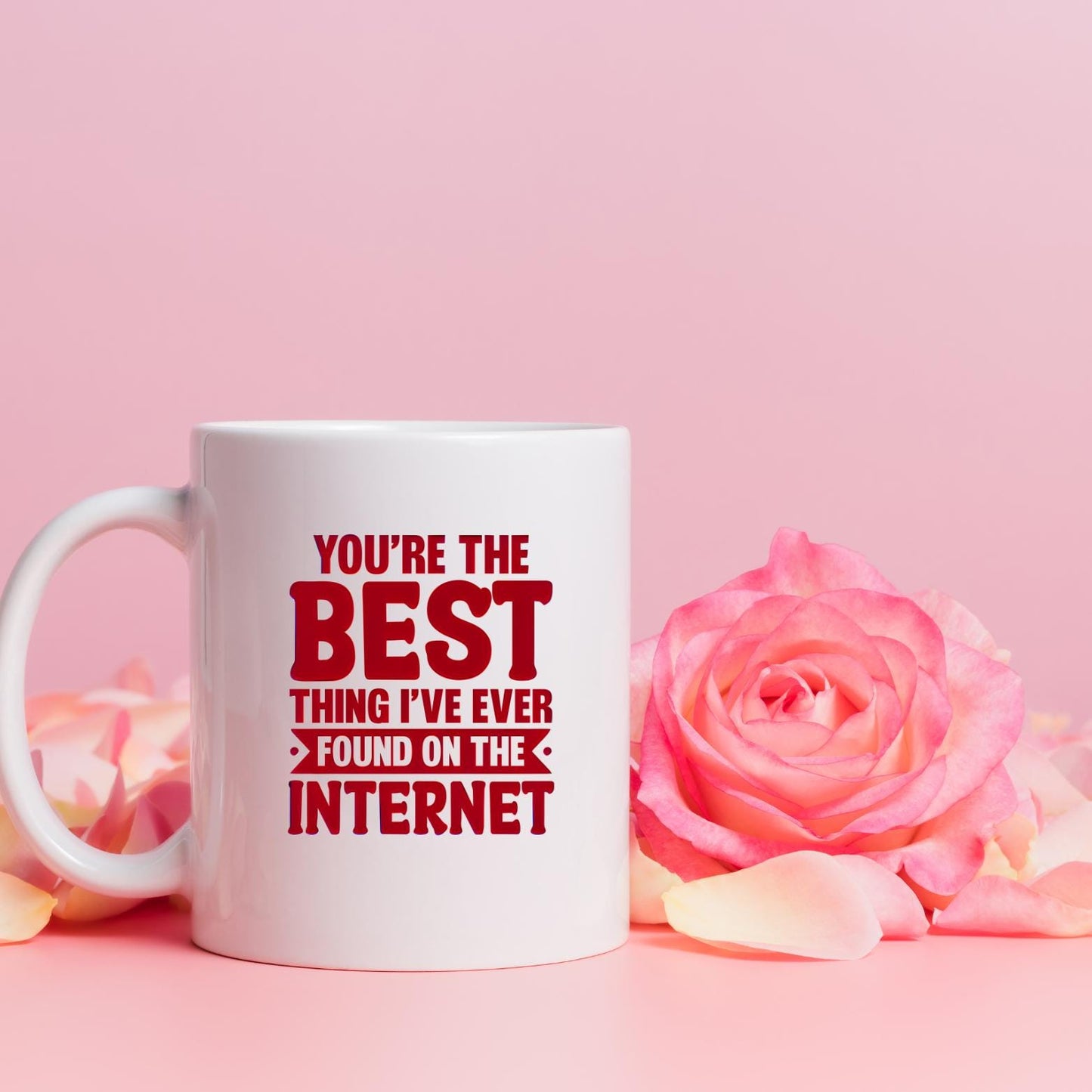 Ceramic Valentine’s Day Mug – “You’re the Best Thing I’ve Ever Found on the Internet” | Romantic Gift