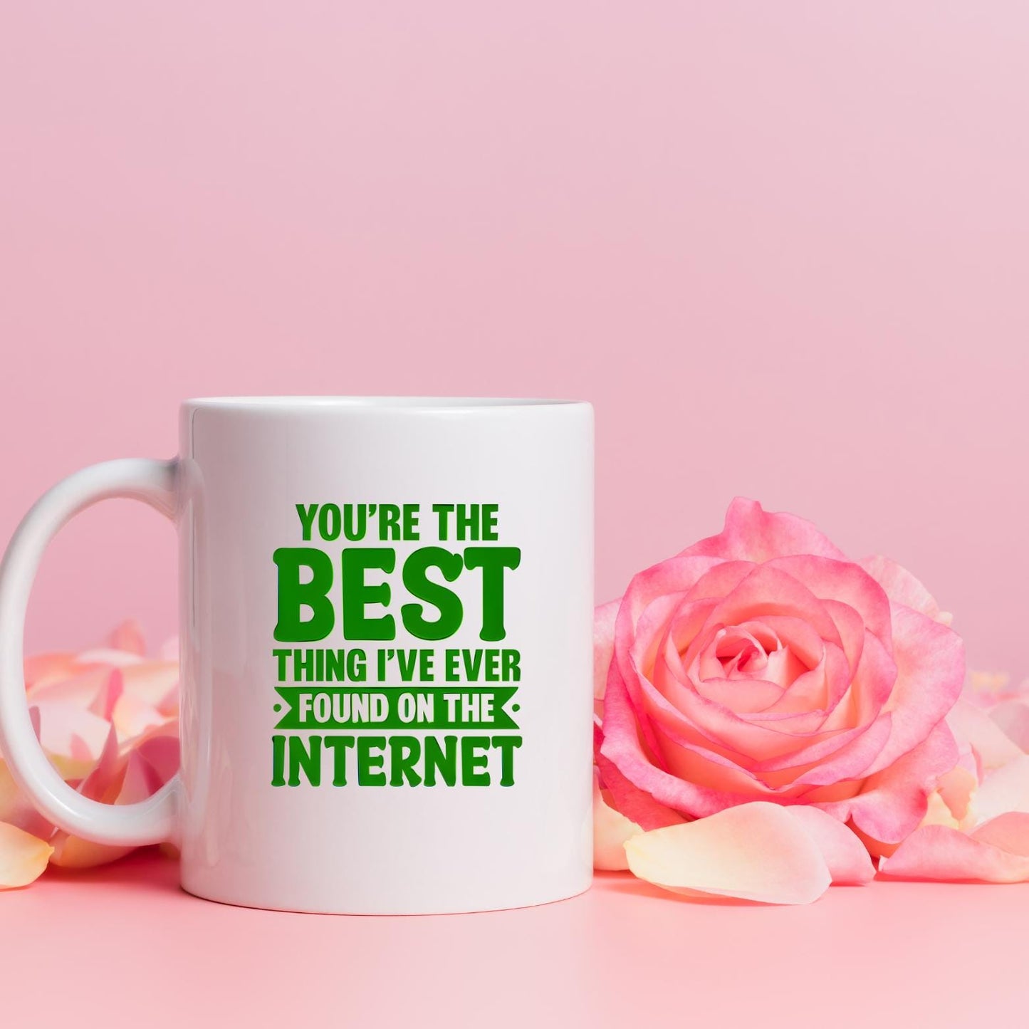 Ceramic Valentine’s Day Mug – “You’re the Best Thing I’ve Ever Found on the Internet” | Romantic Gift