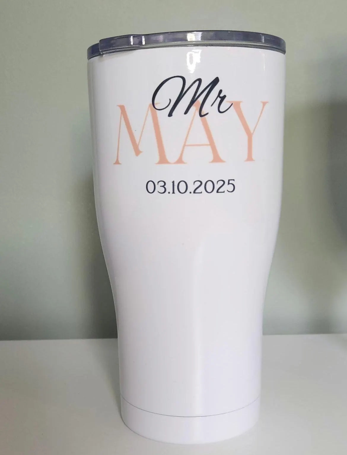 Personalised Mr & Mrs Wine & Beer Tumbler Set – Wedding or Anniversary Gift – Keeps Drinks Cold