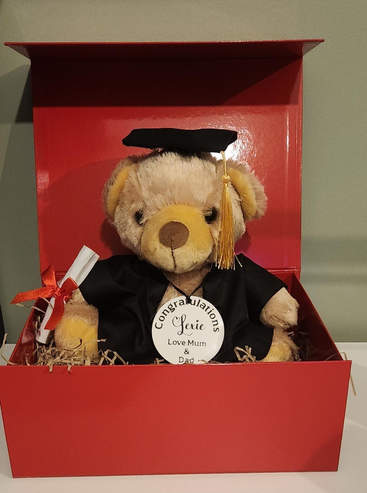 Personalised Graduation Teddy Bear Gift Box – Keepsake Gift for Nursery, School, or Uni Leavers