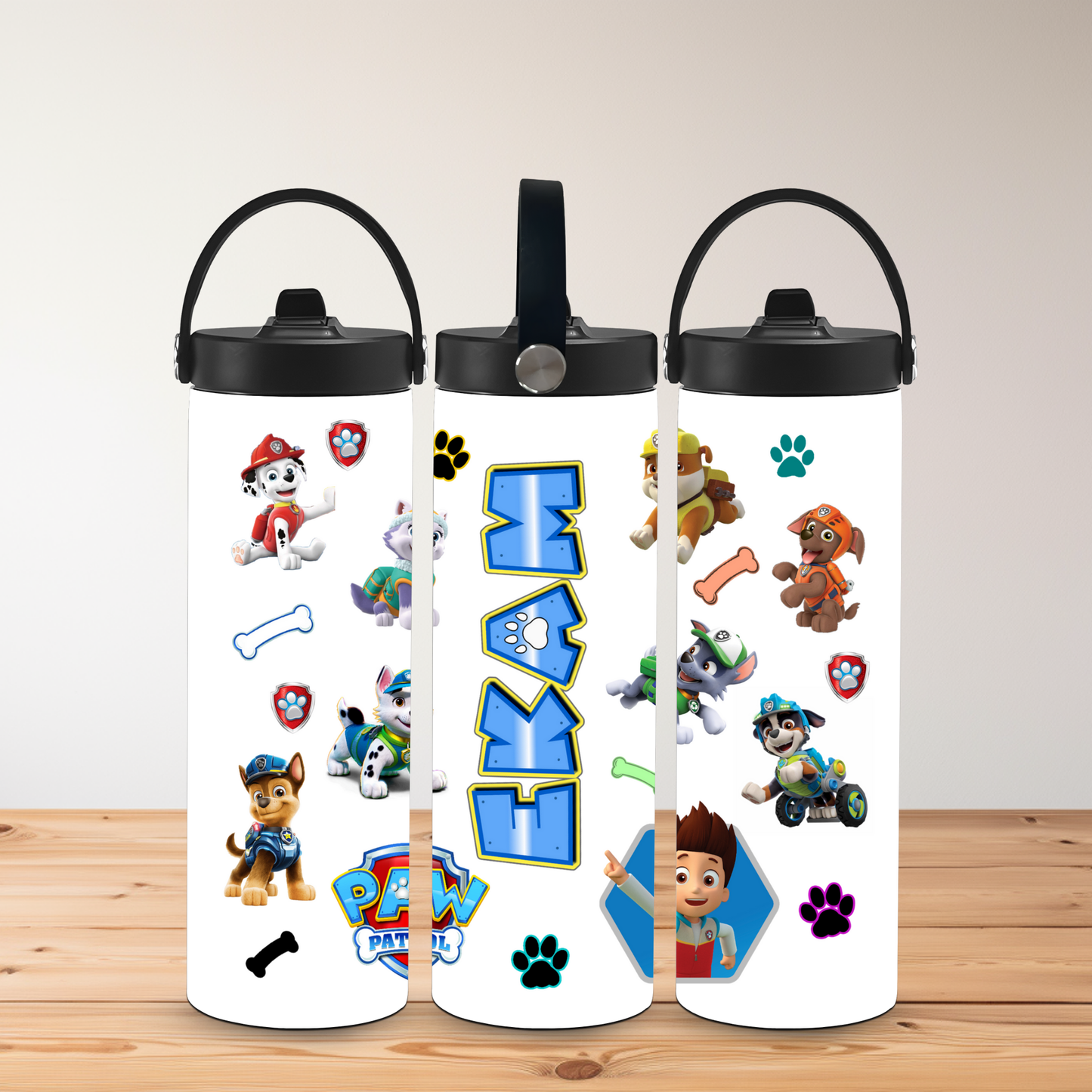 Personalised Paw Patrol 20oz Water Bottle Tumbler – Stainless Steel