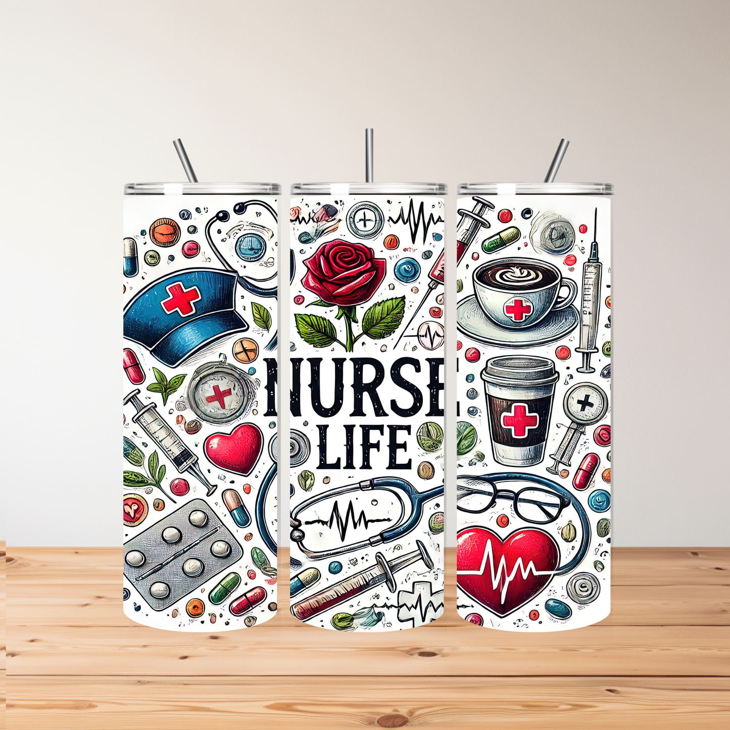 Nurse Life Tumbler – 20oz Stainless Steel Insulated Bottle with Nursing Design