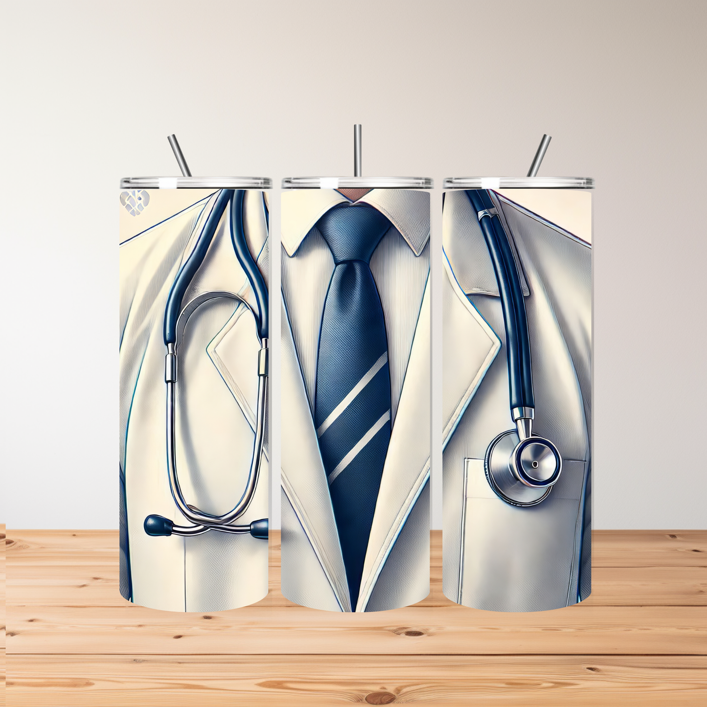 Doctor Uniform Tumbler – Full Wrap Design – 20oz Personalised Stainless Steel Bottle