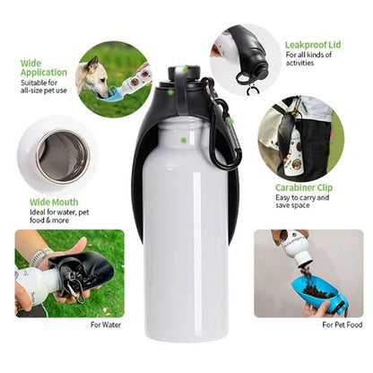 Customisable Stainless Steel Pet Water Bottle – Personalised Hydration for Pets on the Go