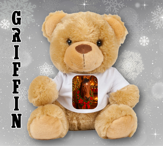Personalised Ashdown Christmas Bear in a T-Shirt
