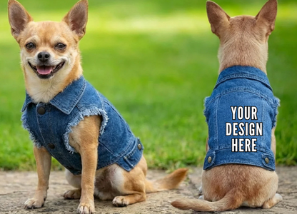 Dog's Denim Jacket - Ready To Personalise