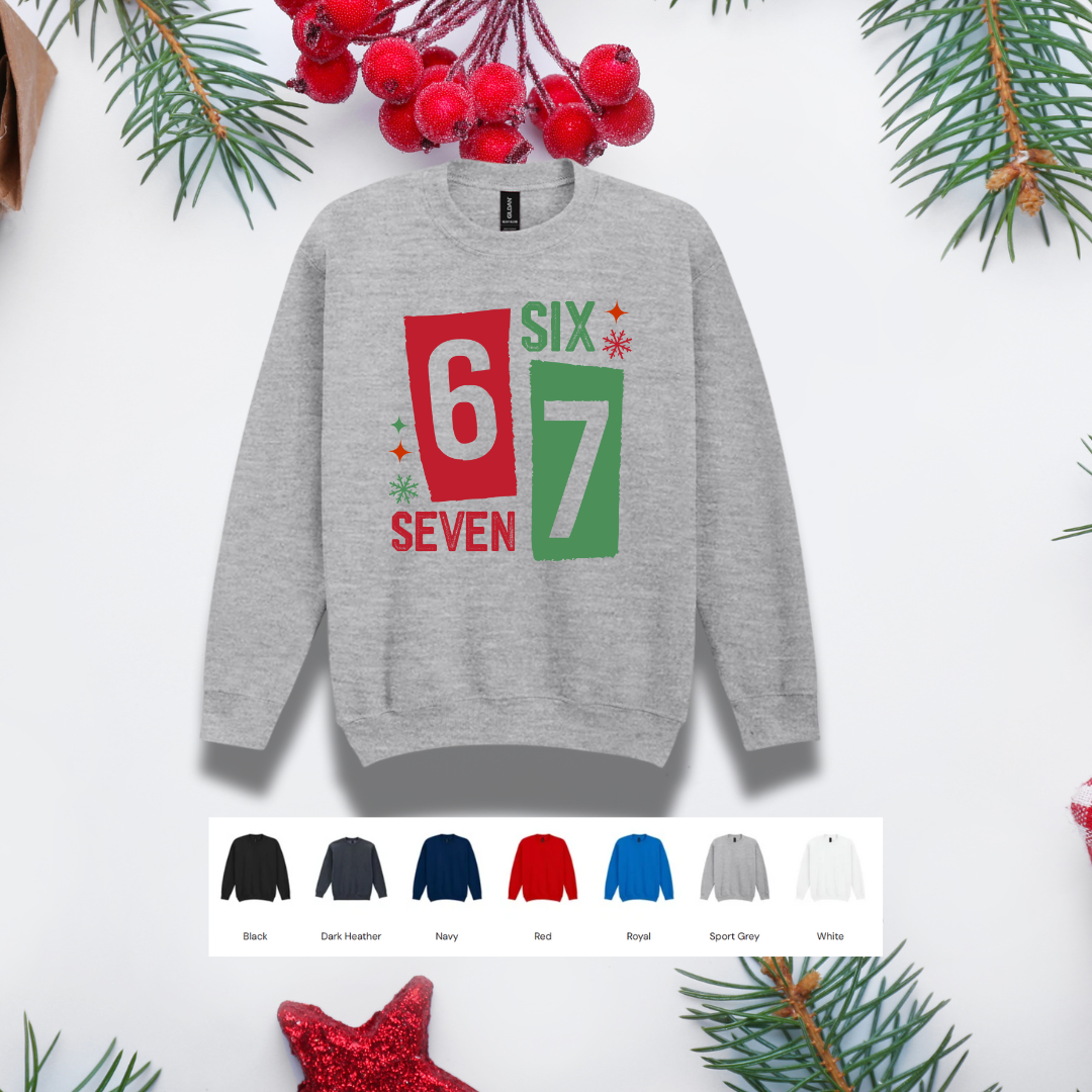 Kids Christmas Sweater – '67' Red & Green