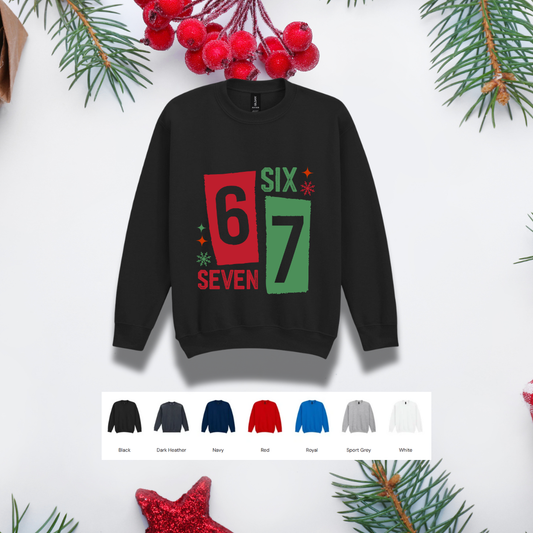 Kids Christmas Sweater – '67' Red & Green