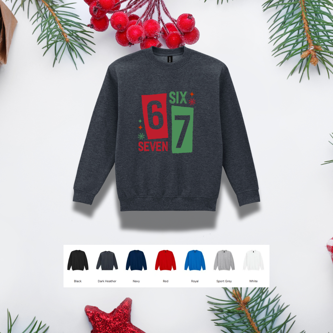 Kids Christmas Sweater – '67' Red & Green