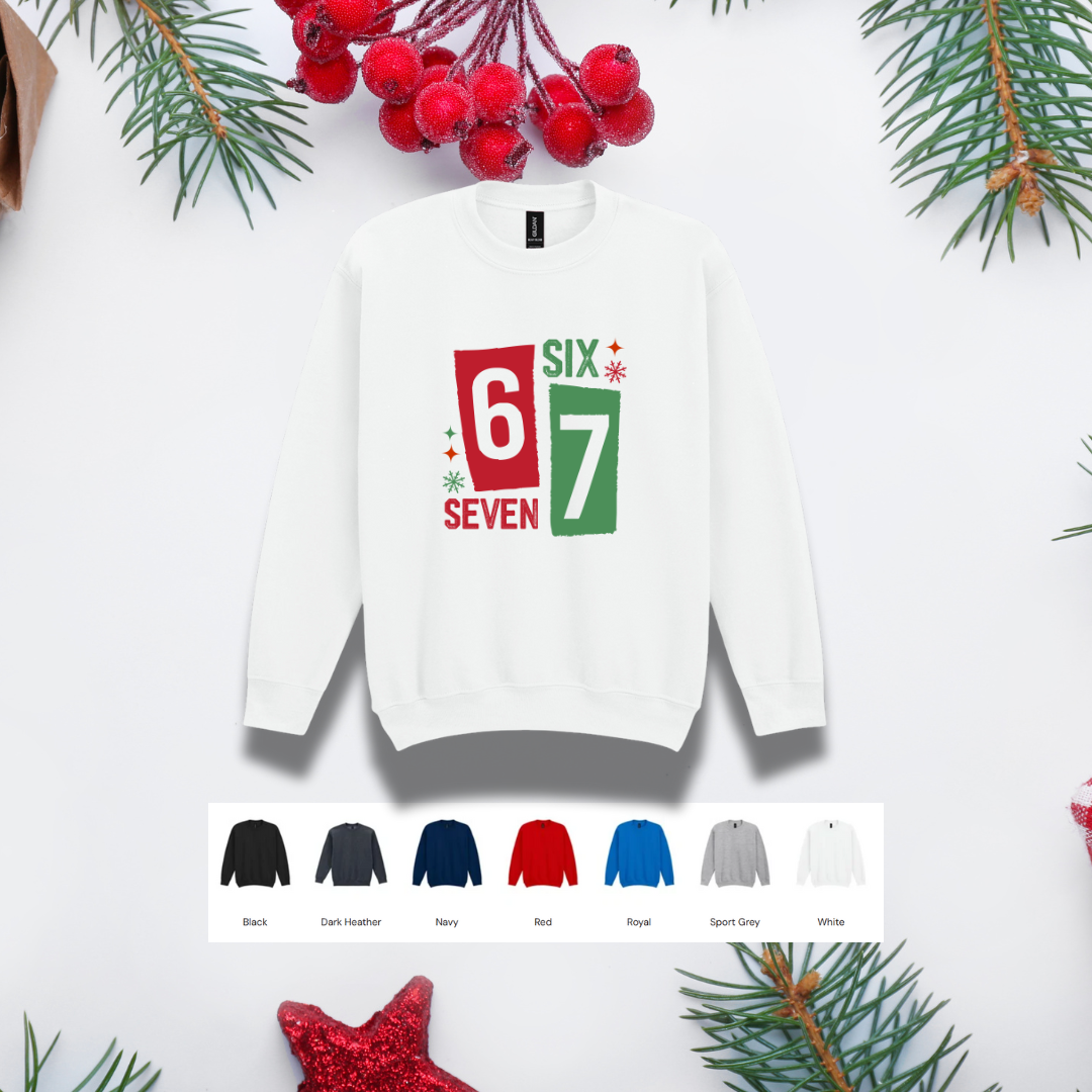 Kids Christmas Sweater – '67' Red & Green