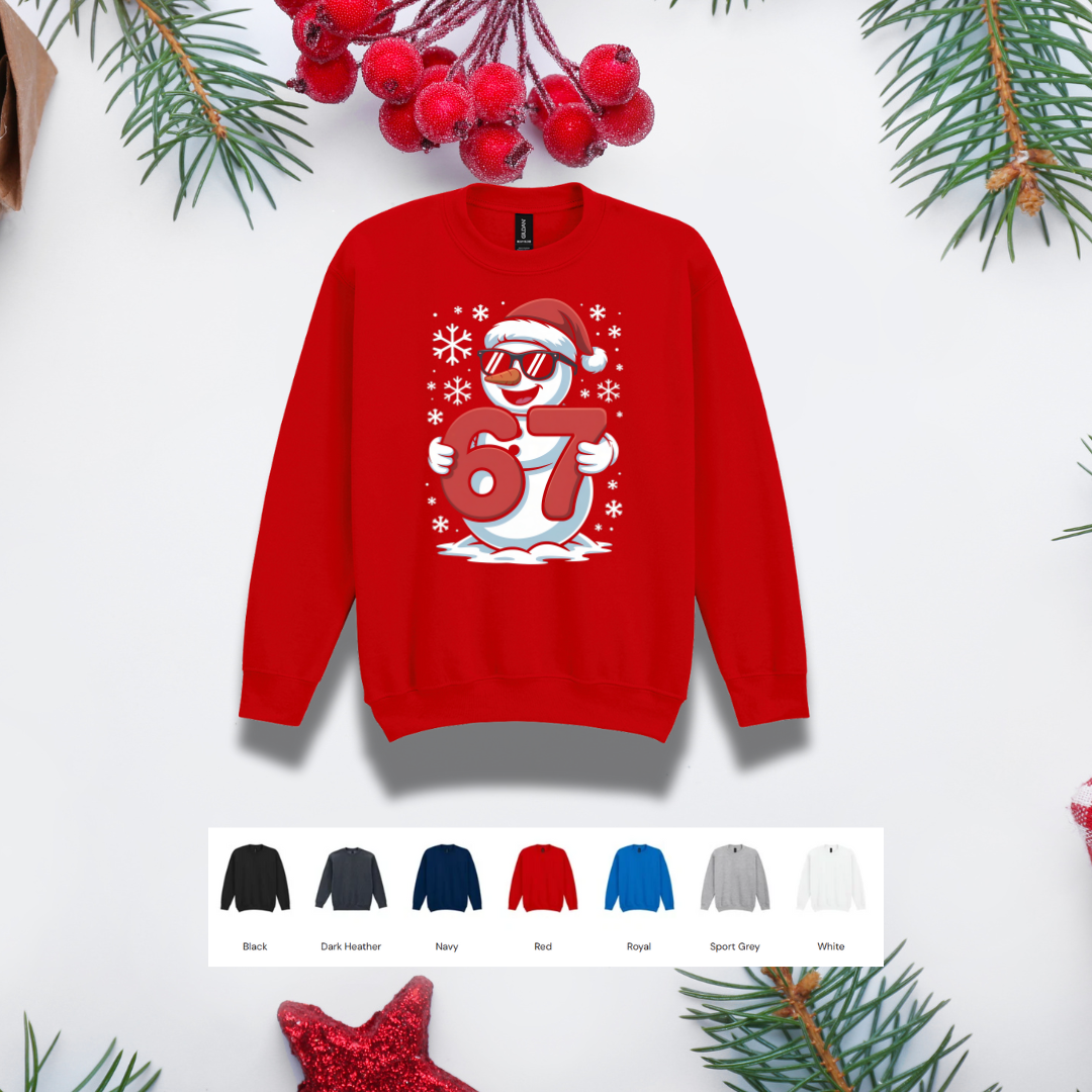 Kids Christmas Sweater – '67' Snowman