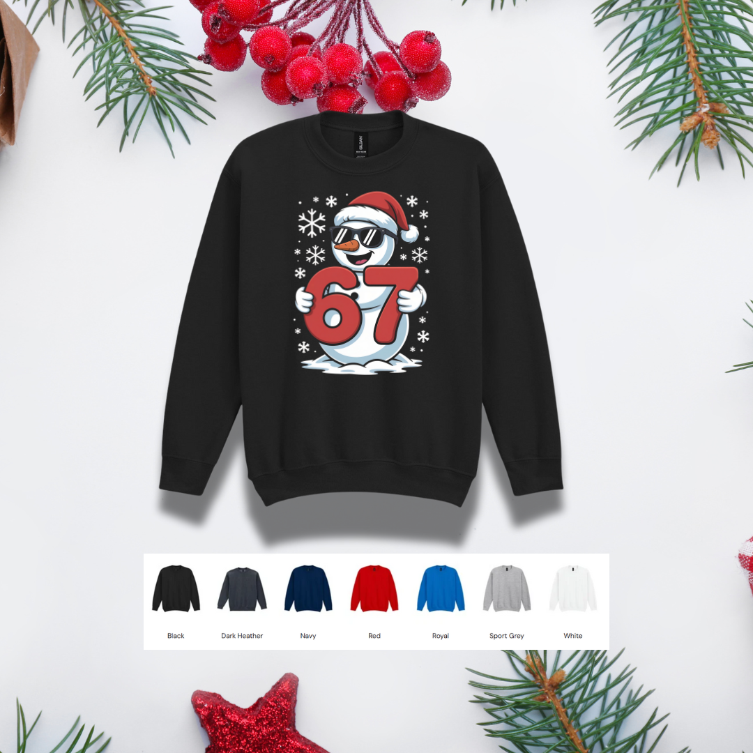 Kids Christmas Sweater – '67' Snowman