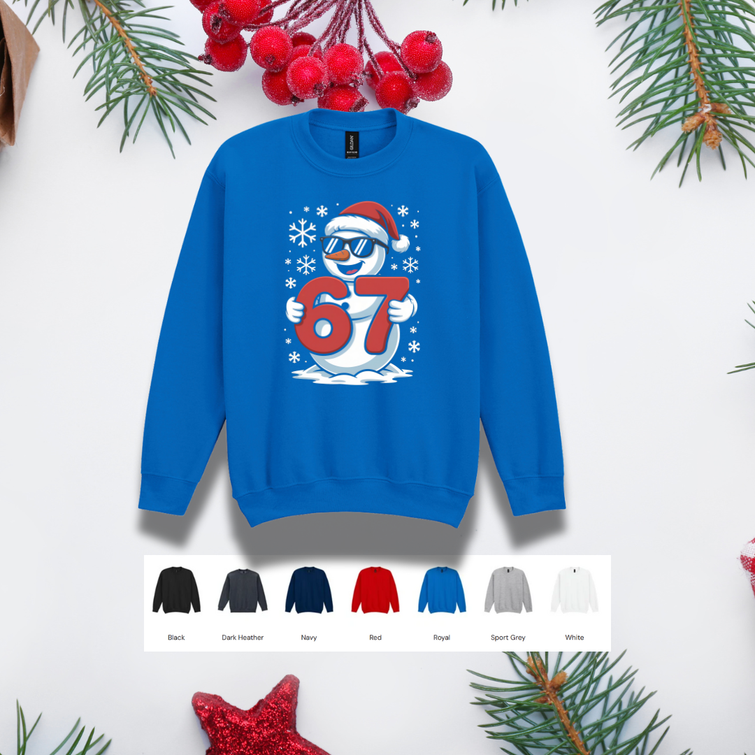 Kids Christmas Sweater – '67' Snowman
