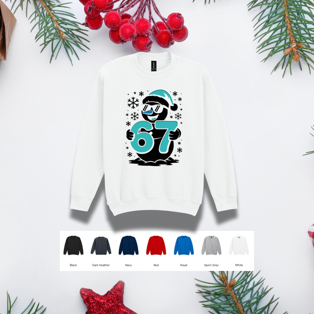 Kids Christmas Sweater – '67' Snowman