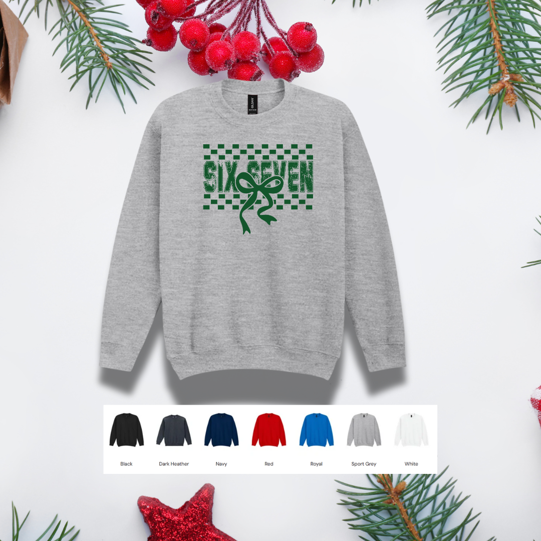 Kids Christmas Sweater – '67' Bow