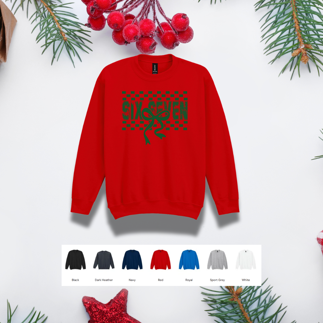 Kids Christmas Sweater – '67' Bow