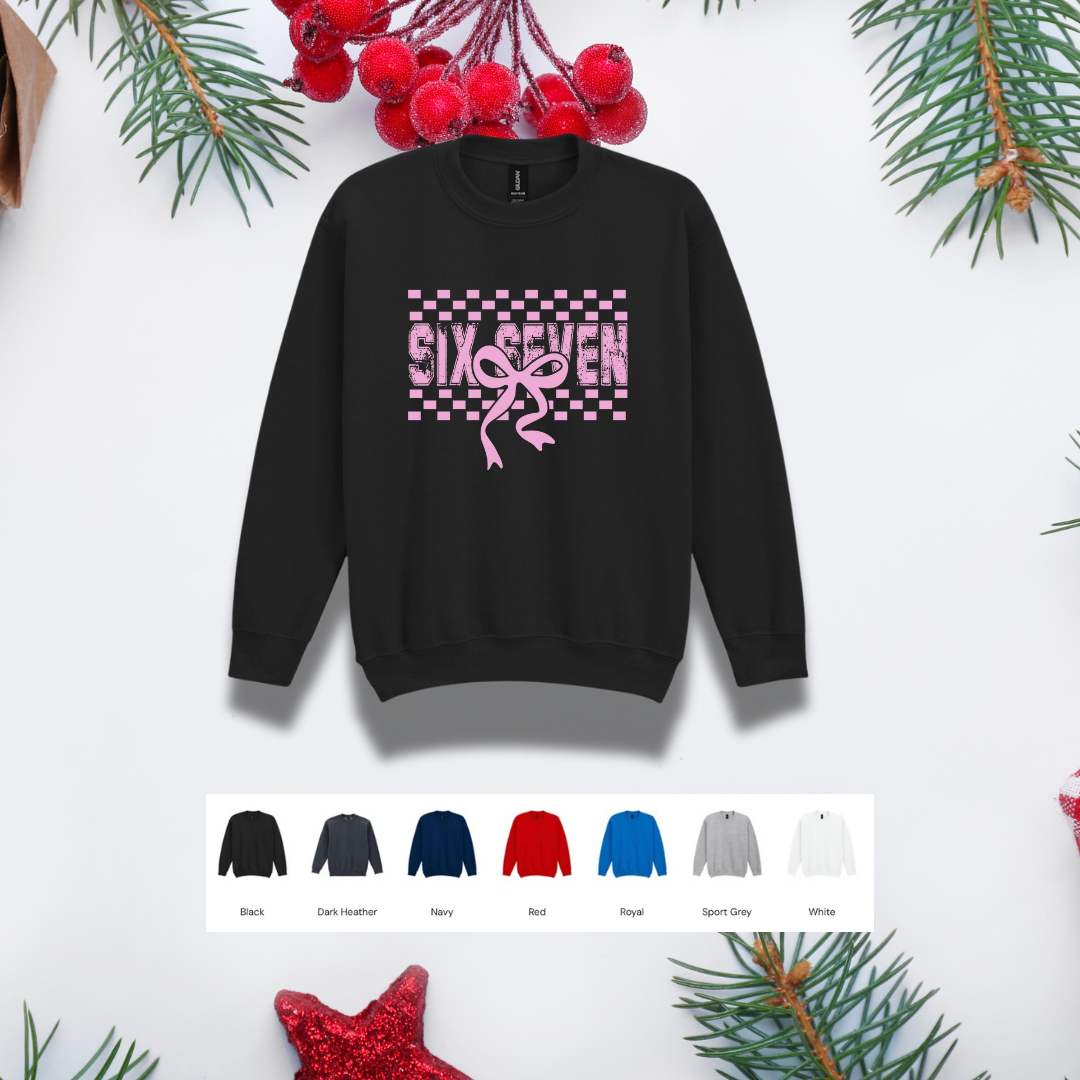 Kids Christmas Sweater – '67' Bow