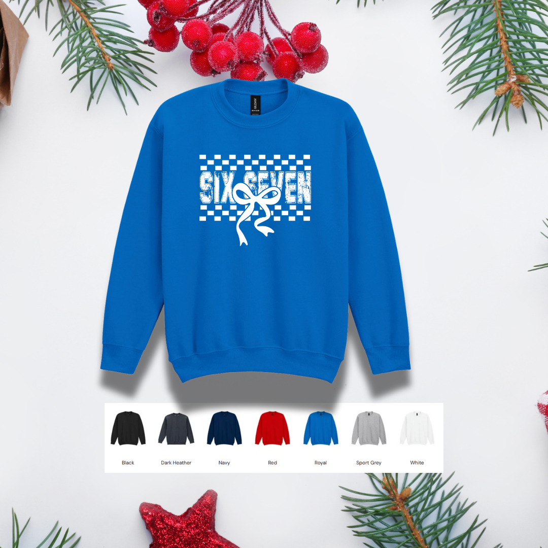 Kids Christmas Sweater – '67' Bow