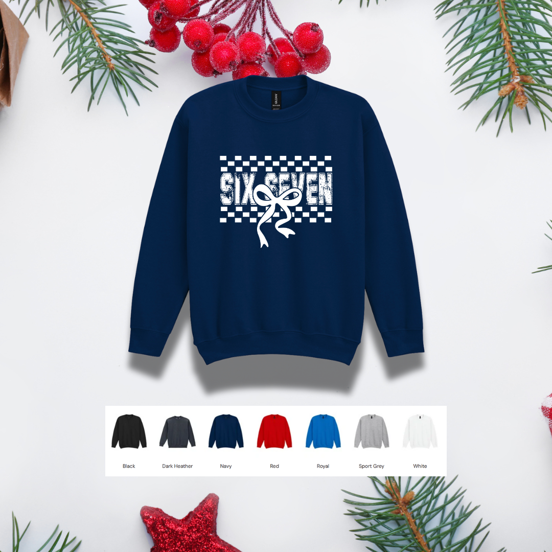 Kids Christmas Sweater – '67' Bow