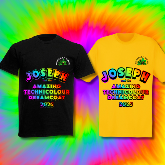 Unisex Relaxed Fit Joseph and the Amazing Technicolour Dreamcoat T-Shirt – Black or Yellow