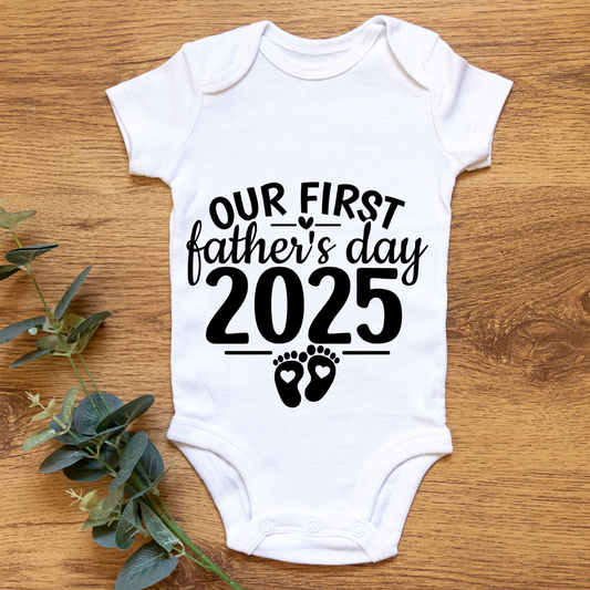 “Our First Father’s Day 2025” Baby Vest – Special Gift for New Dads