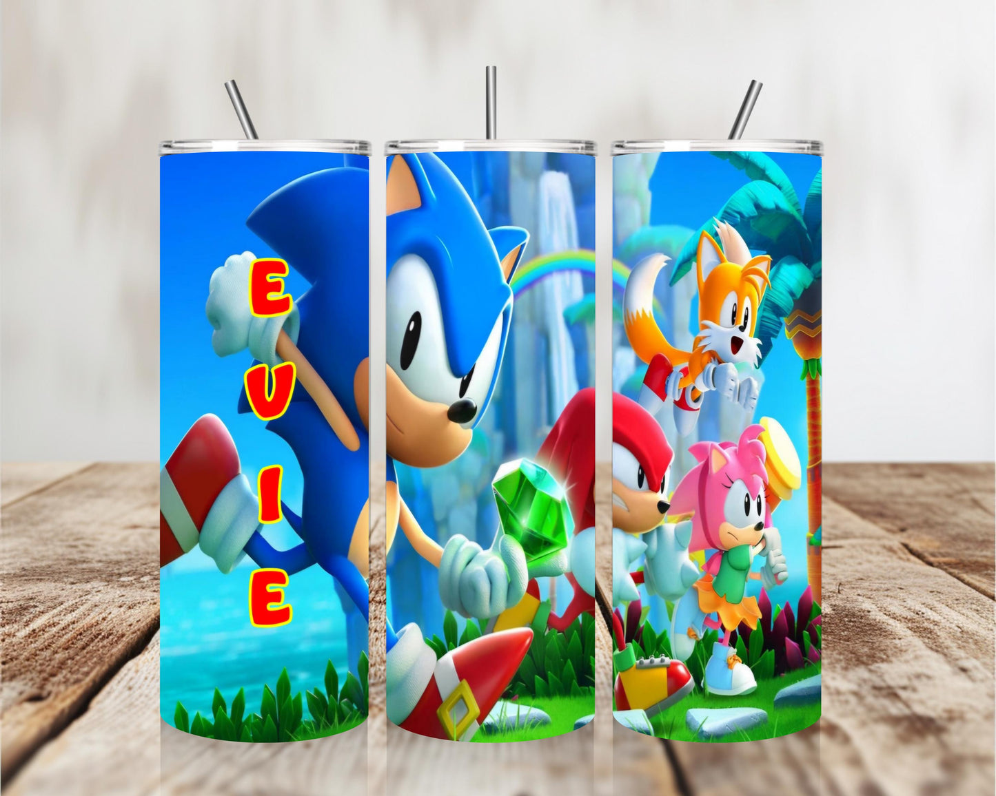 Personalised Sonic the Hedgehog 20oz Tumbler with Name – Custom Gift for Sonic Fans