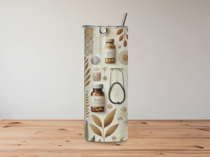 Neutral Brown Tumbler for Pharmacists – Personalised – Prescription Life Design