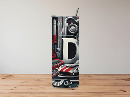 Personalised Dad Tumbler – Car & Tools Design