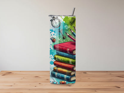 Best Teacher 20oz Tumbler – School-Themed Design with Educational Icons | Personalised Gift for Teachers
