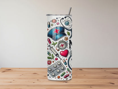 Nurse Life Tumbler – 20oz Stainless Steel Insulated Bottle with Nursing Design