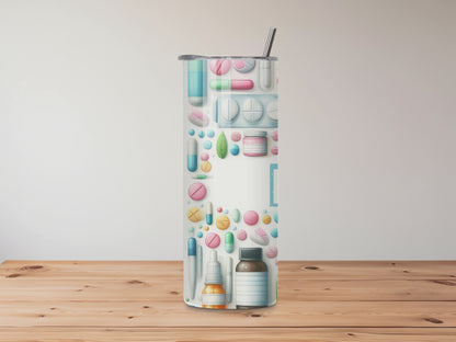 Pastel Nurse-Themed Tumbler – Personalised – Perfect for Healthcare Heroes