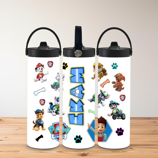 Personalised Paw Patrol 20oz Water Bottle Tumbler – Stainless Steel
