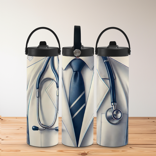 Doctor Uniform Tumbler – Full Wrap Design – 20oz Personalised Stainless Steel Bottle