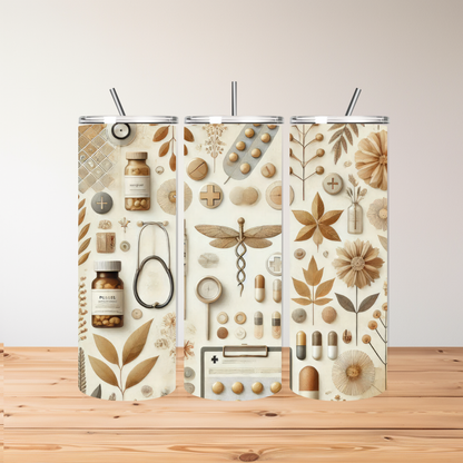 Neutral Brown Tumbler for Pharmacists – Personalised – Prescription Life Design