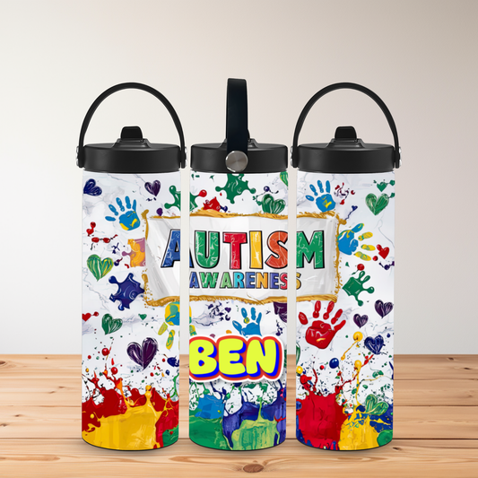 Personalised Autism Awareness 20oz Tumbler – Choice of Lids